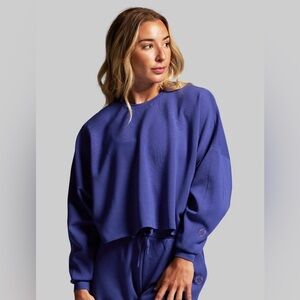 Born Primitive Lounge Lux Cropped Pullover in Deep Sky